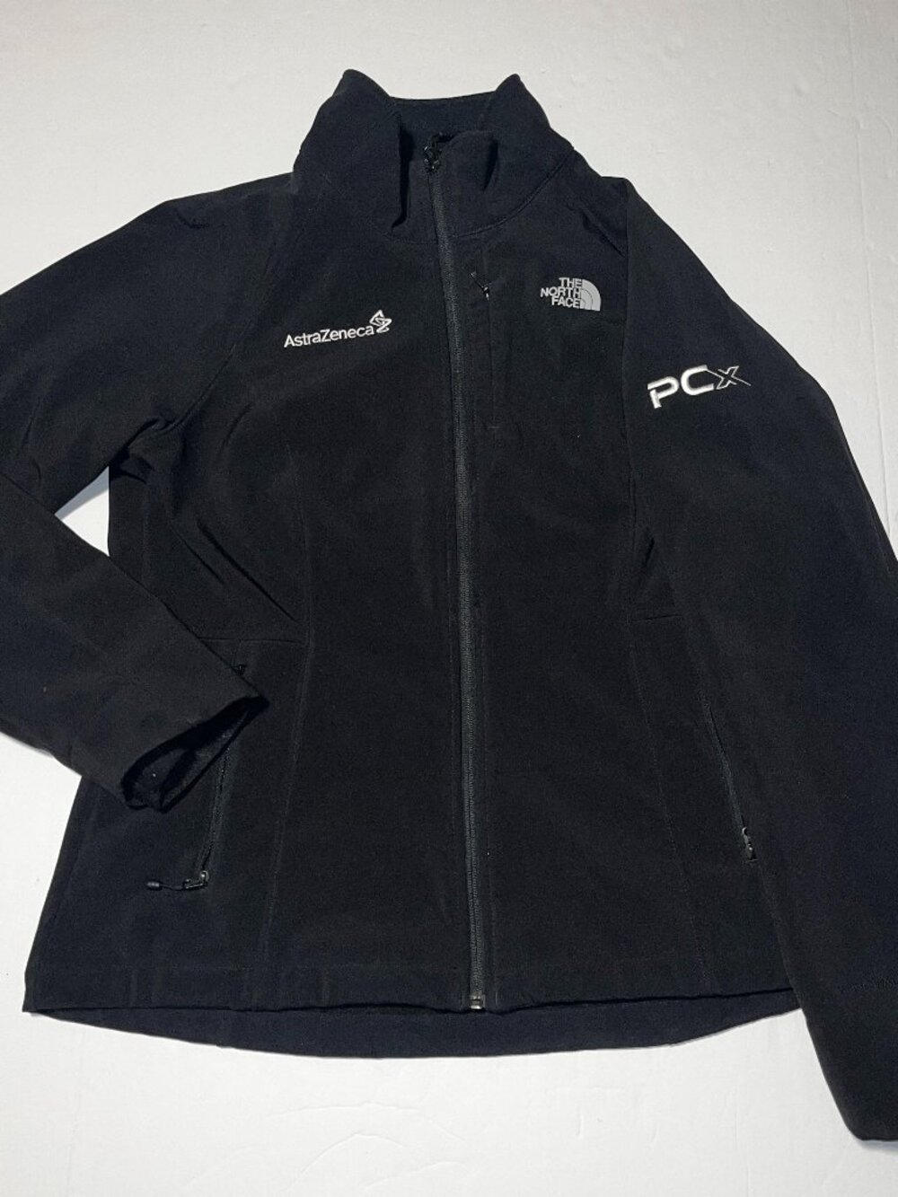 The North Face women's full zip jacket size large AstraZeneca logo